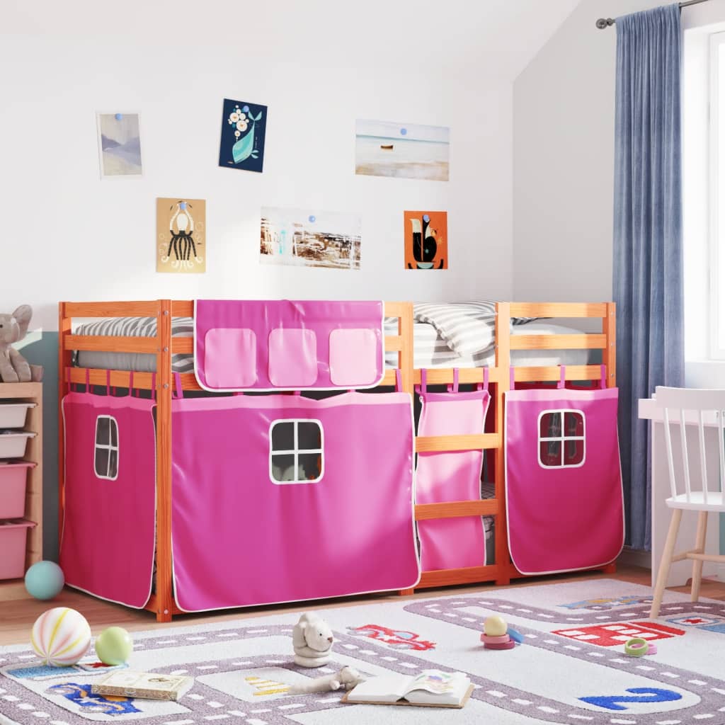 Bunk Bed Without Mattress White& Single Solid Wood Pine