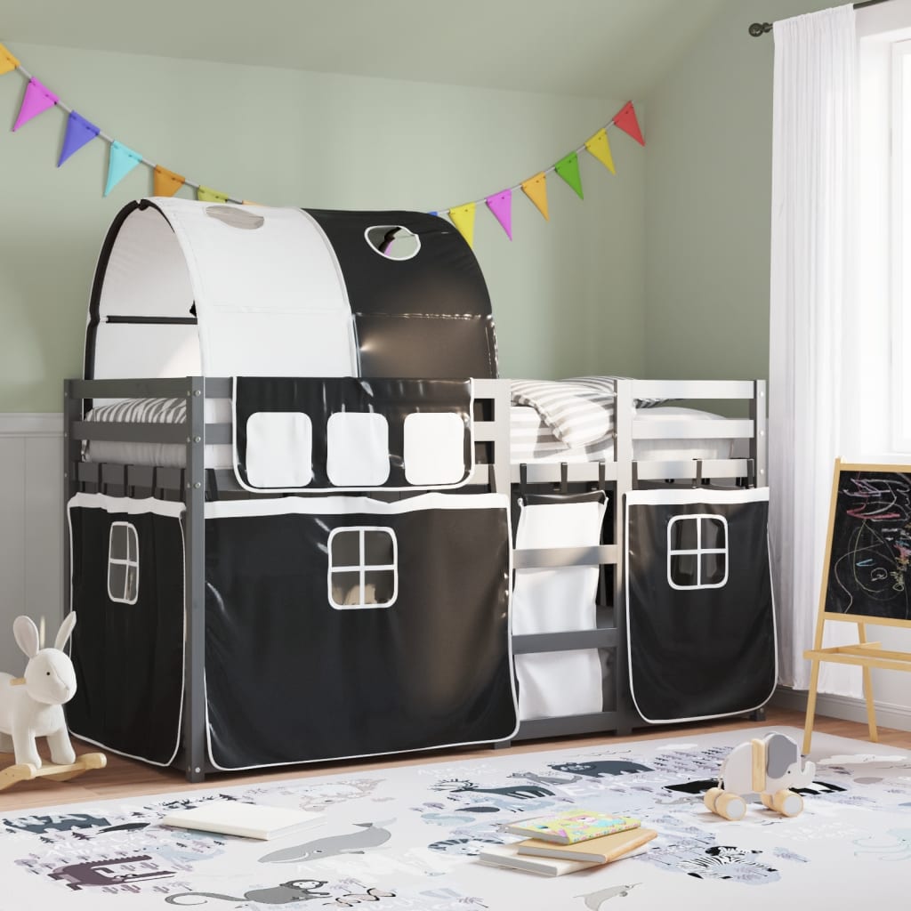 Bunk Bed Without Mattress White& Small Single Solid Wood Pine