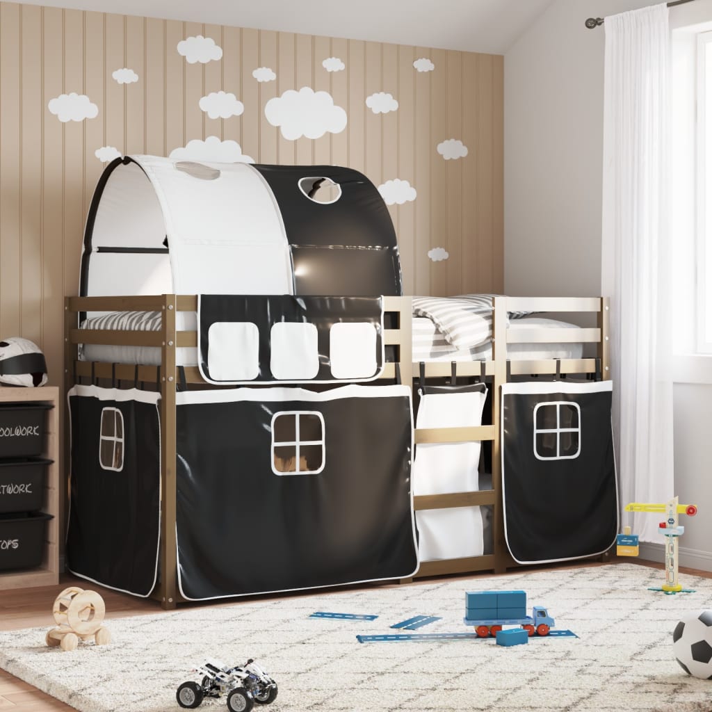 Bunk Bed Without Mattress White& Small Single Solid Wood Pine