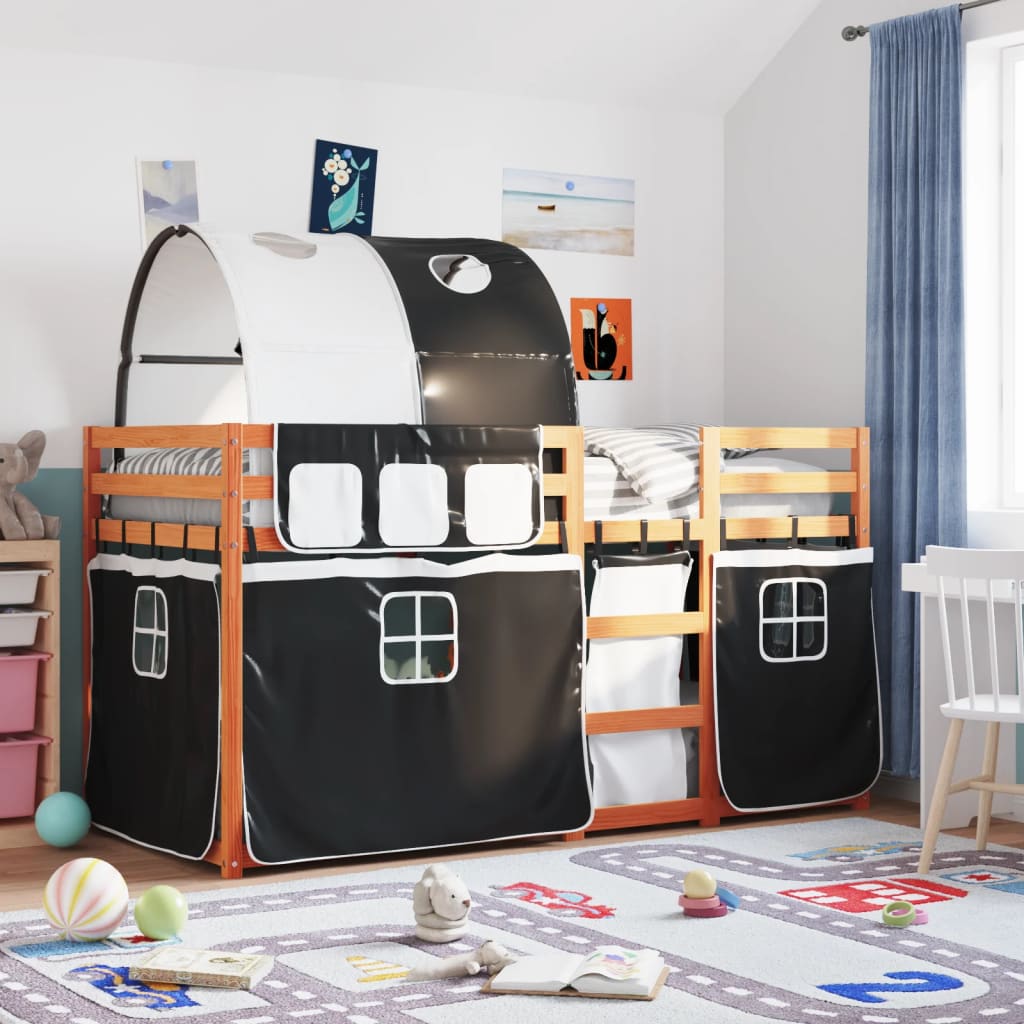 Bunk Bed Without Mattress White& Small Single Solid Wood Pine