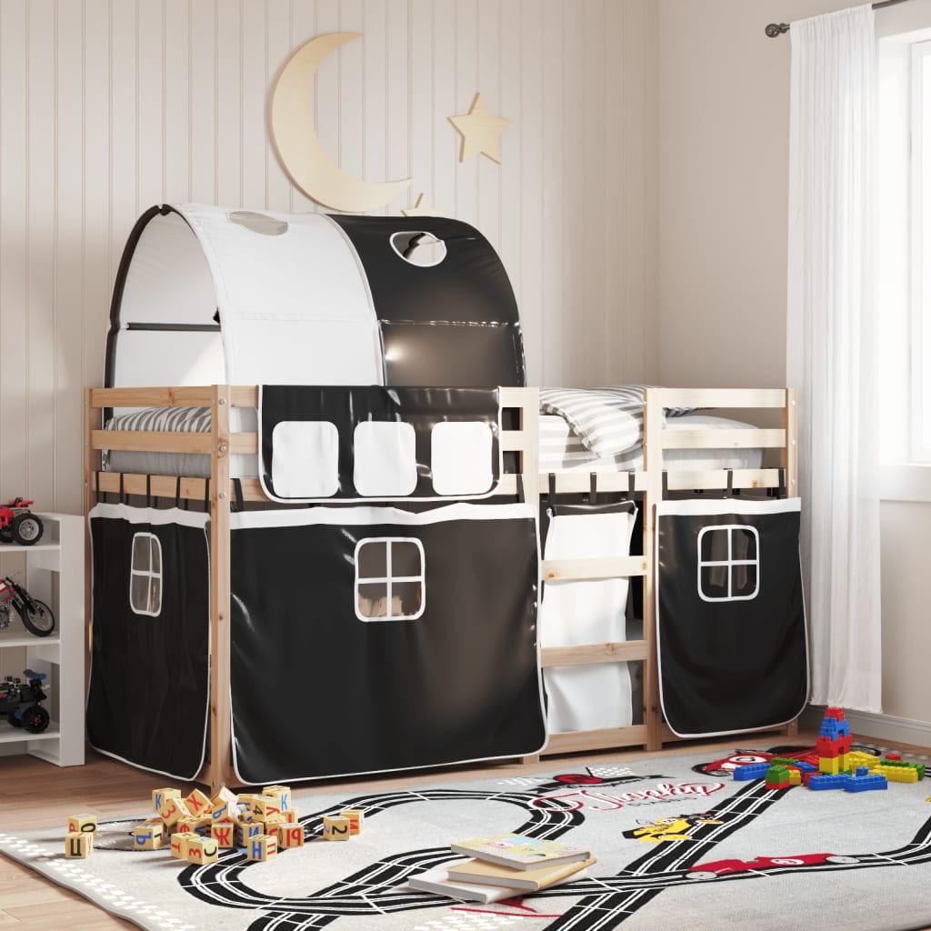Bunk Bed Without Mattress White& Small Single Solid Wood Pine