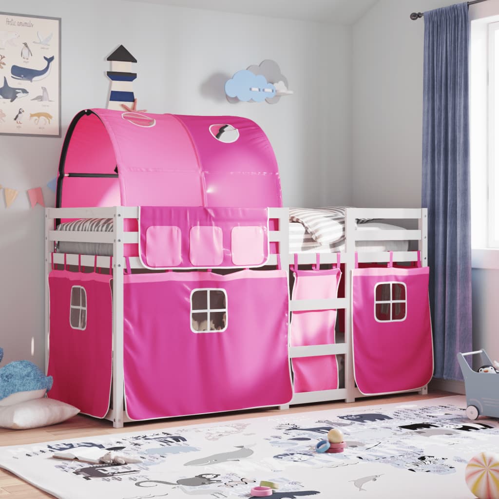 Bunk Bed Without Mattress White& Small Single Solid Wood Pine
