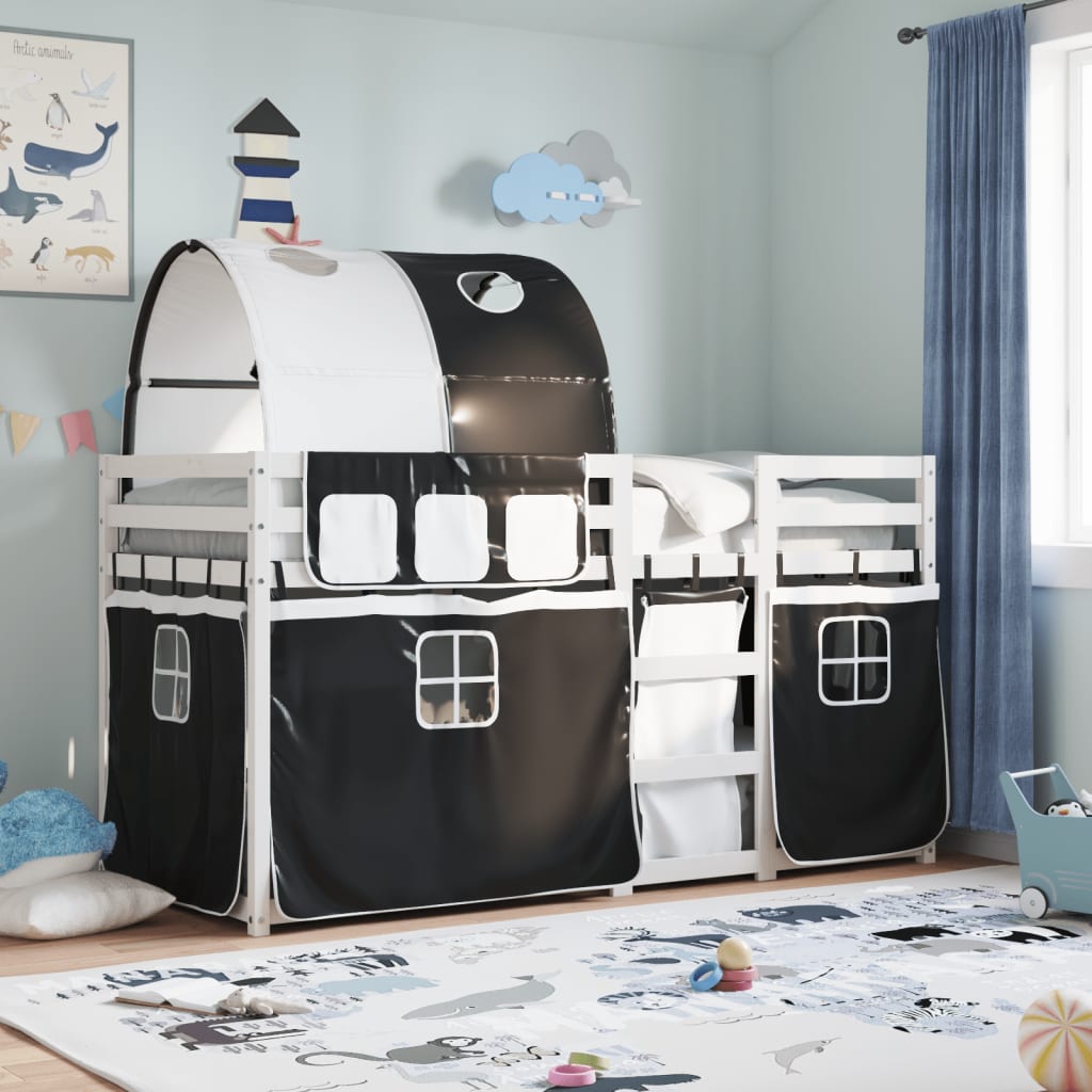 Bunk Bed Without Mattress White& Small Single Solid Wood Pine