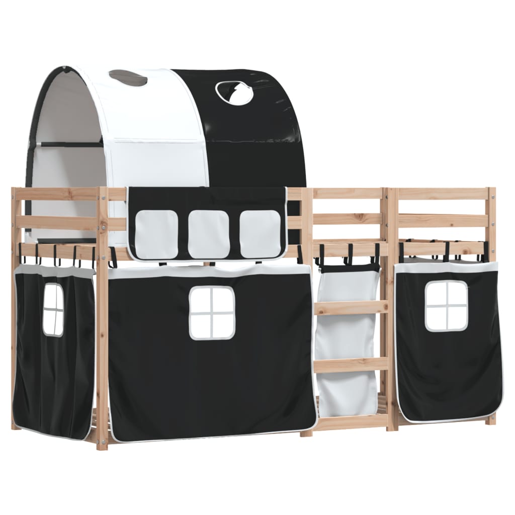 Bunk Bed Without Mattress White& Small Single Solid Wood Pine