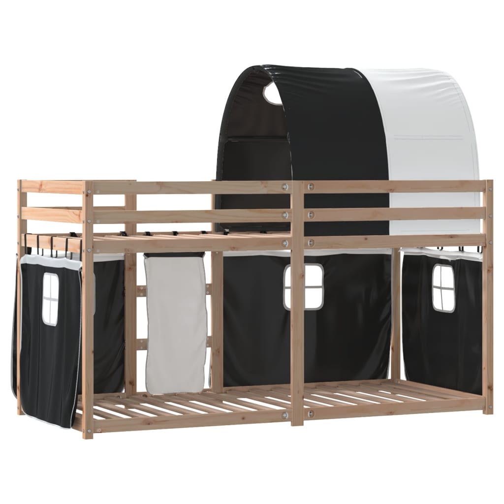 Bunk Bed Without Mattress White& Small Single Solid Wood Pine