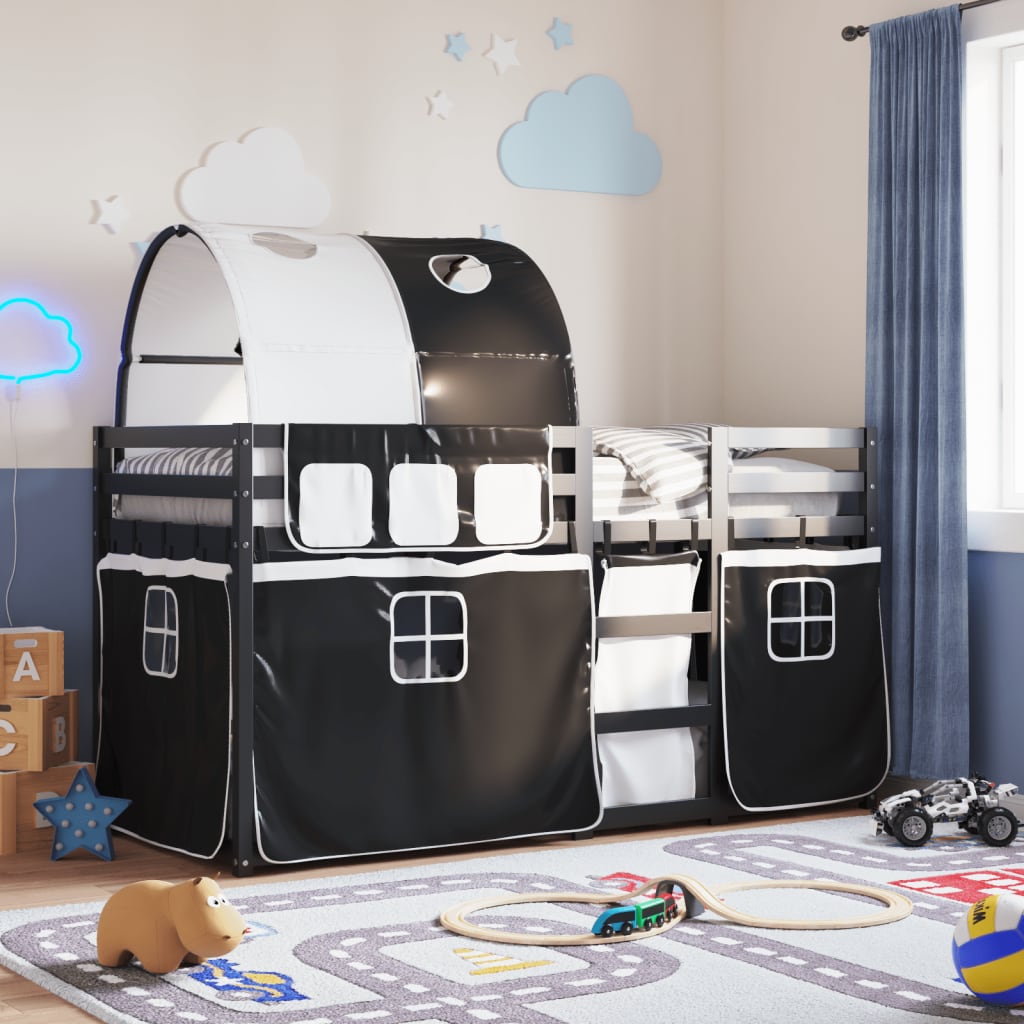 Bunk Bed Without Mattress White& Small Single Solid Wood Pine