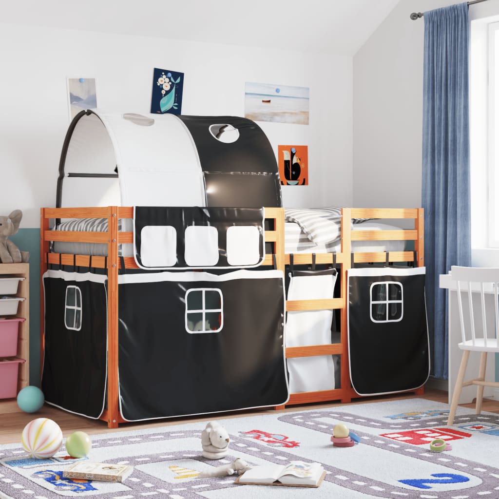 Bunk Bed Without Mattress White& Small Single Solid Wood Pine