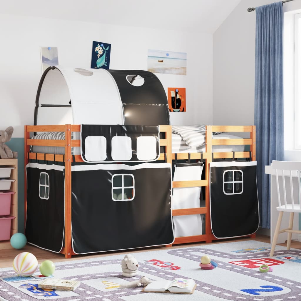 Bunk Bed Without Mattress White& Small Single Solid Wood Pine
