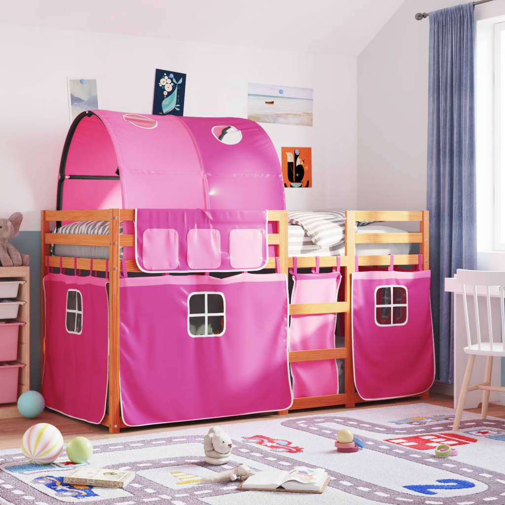 Bunk Bed Without Mattress White& Small Single Solid Wood Pine