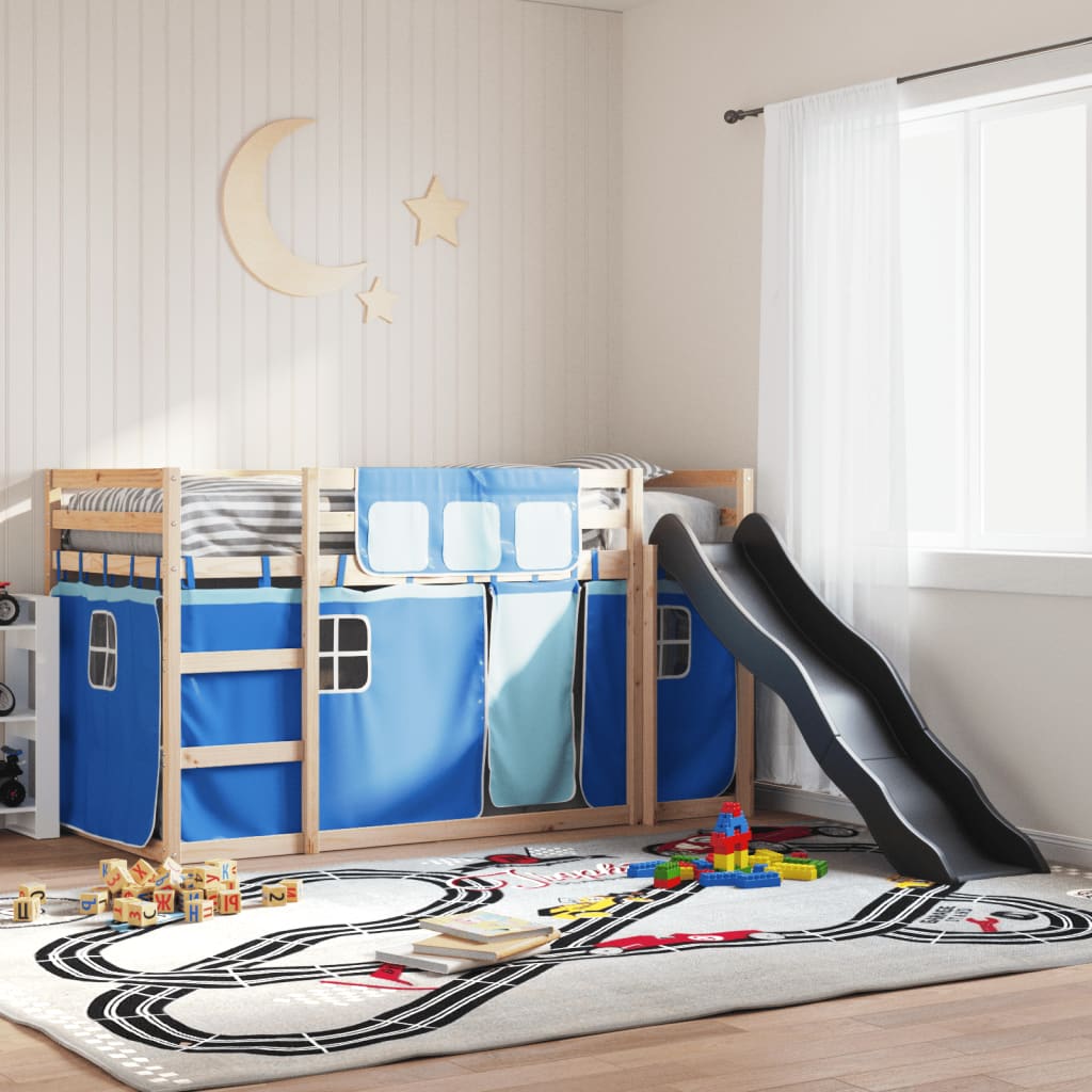 Bunk Bed Without Mattress With Slide And Curtains