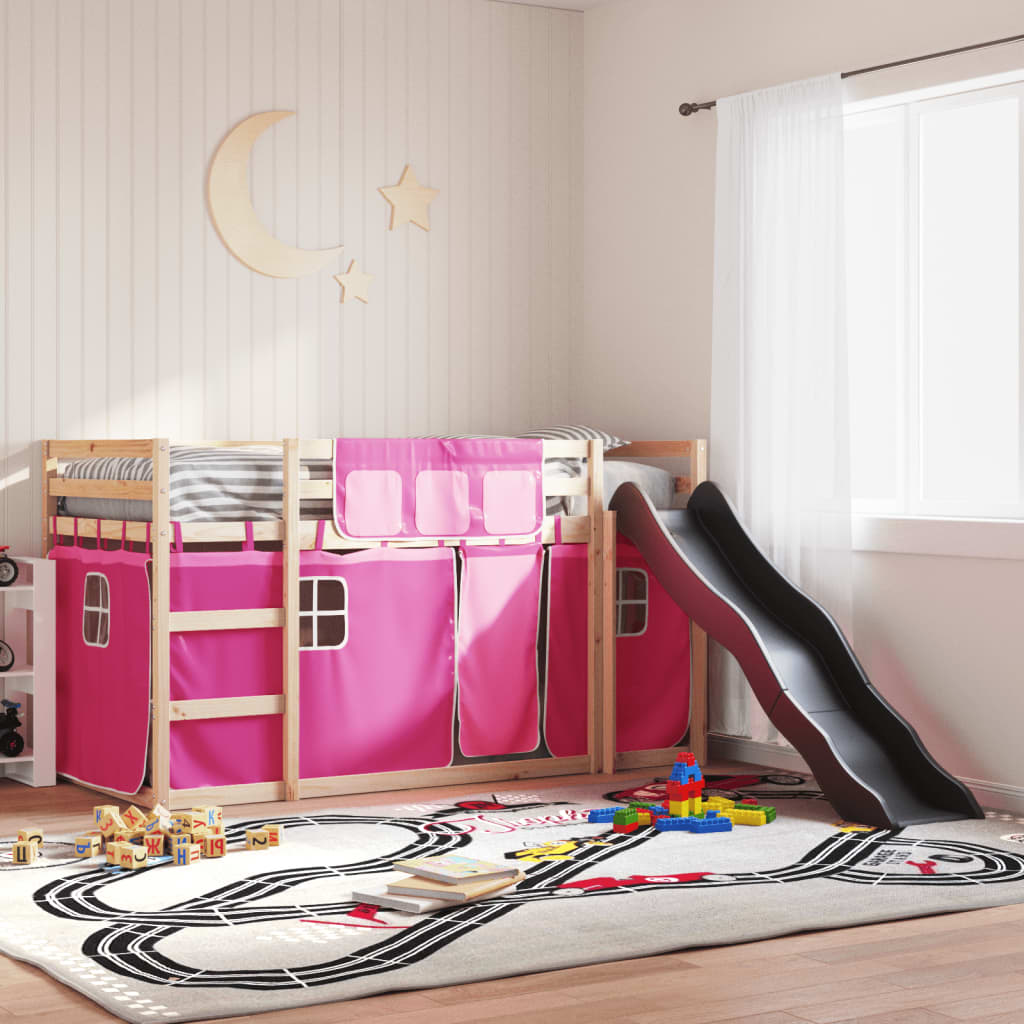 Bunk Bed Without Mattress With Slide And Curtains