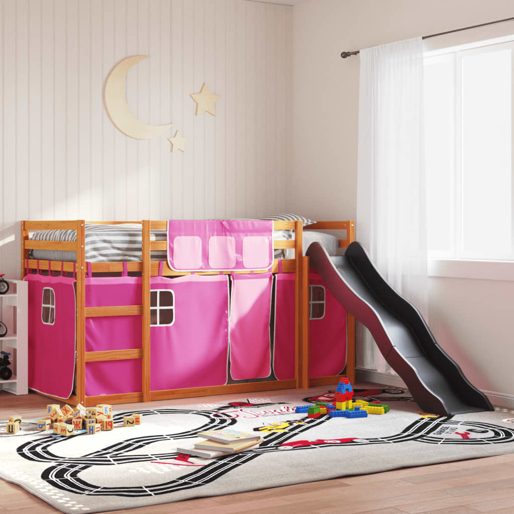 Bunk Bed Without Mattress With Slide And Curtains