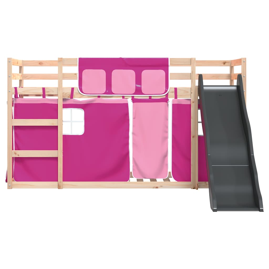 Bunk Bed Without Mattress With Slide And Curtains