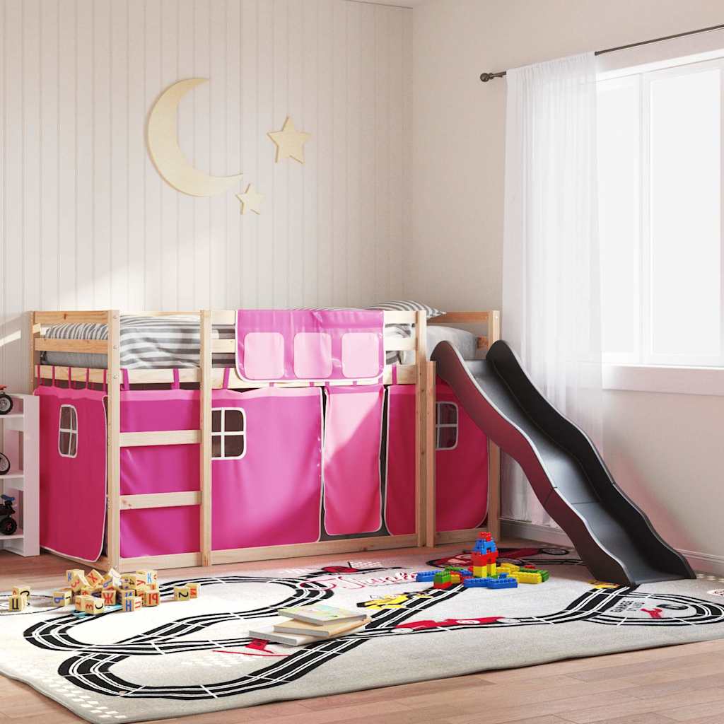 Bunk Bed Without Mattress With Slide And Curtains