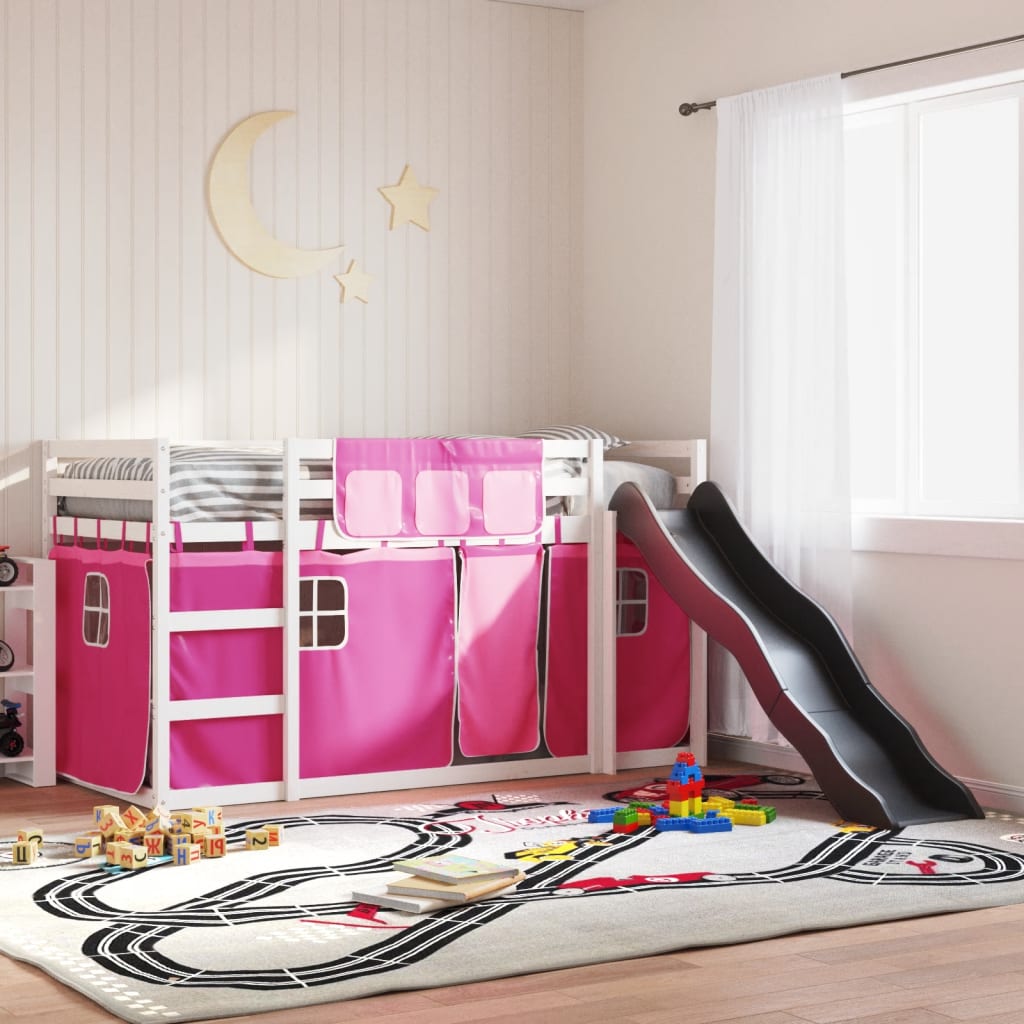 Bunk Bed Without Mattress With Slide And Curtains