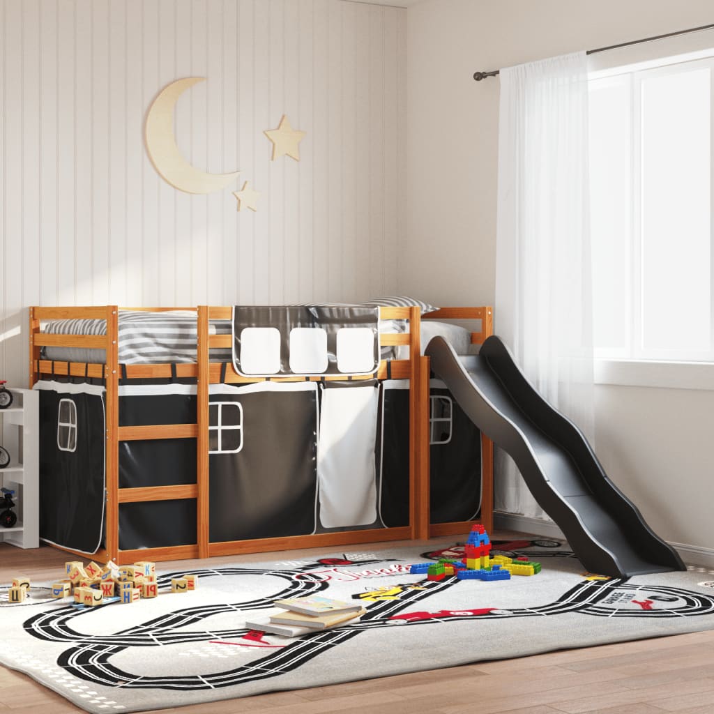 Bunk Bed Without Mattress With Slide And Curtains