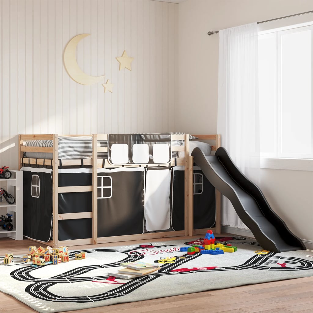 Bunk Bed Without Mattress With Slide And Curtains