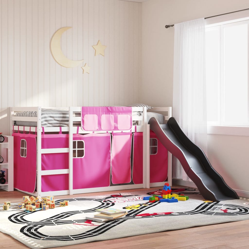 Bunk Bed Without Mattress With Slide And Curtains