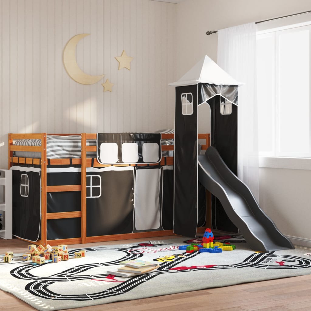 Bunk Bed Without Mattress With Slide And Curtains