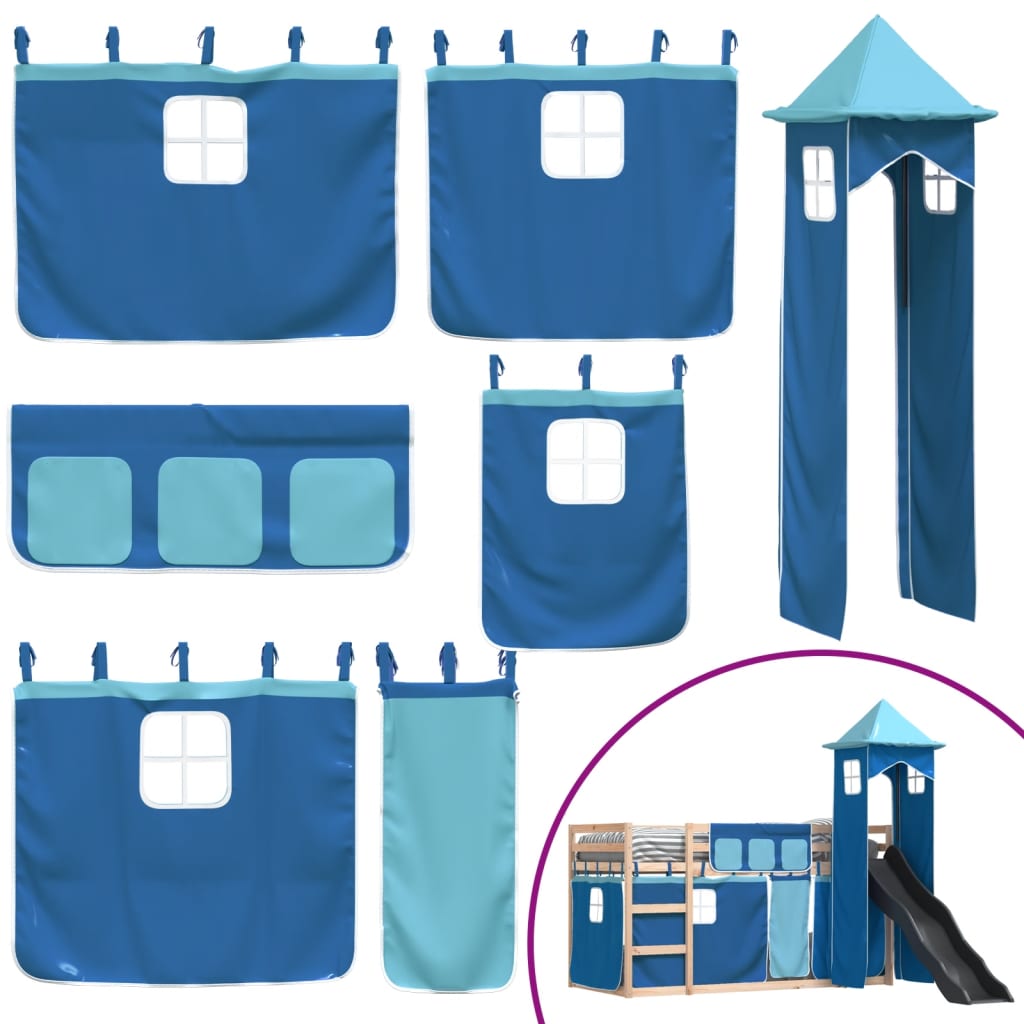 Bunk Bed Without Mattress With Slide And Curtains