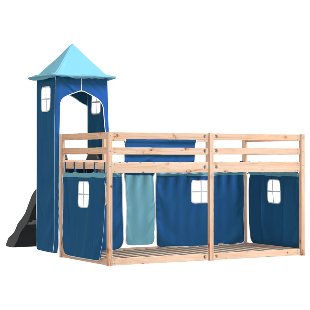 Bunk Bed Without Mattress With Slide And Curtains