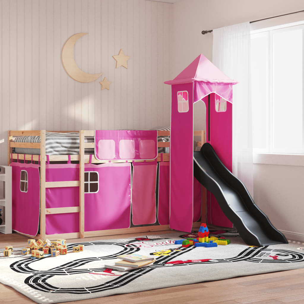 Bunk Bed Without Mattress With Slide And Curtains