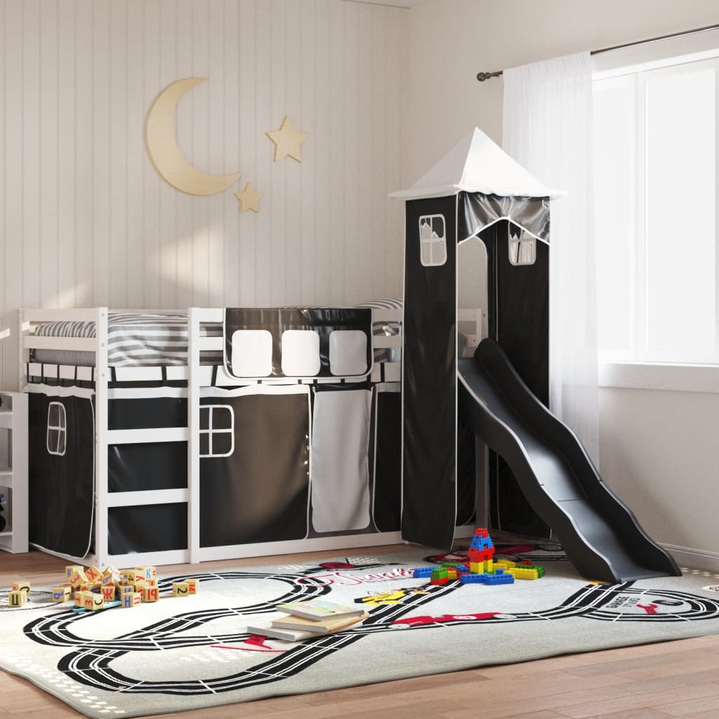 Bunk Bed Without Mattress With Slide And Curtains