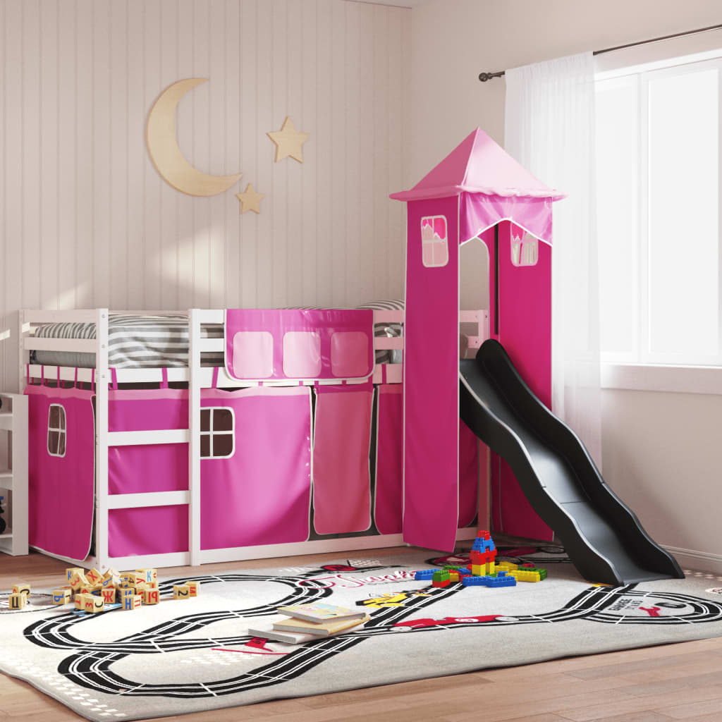 Bunk Bed Without Mattress With Slide And Curtains