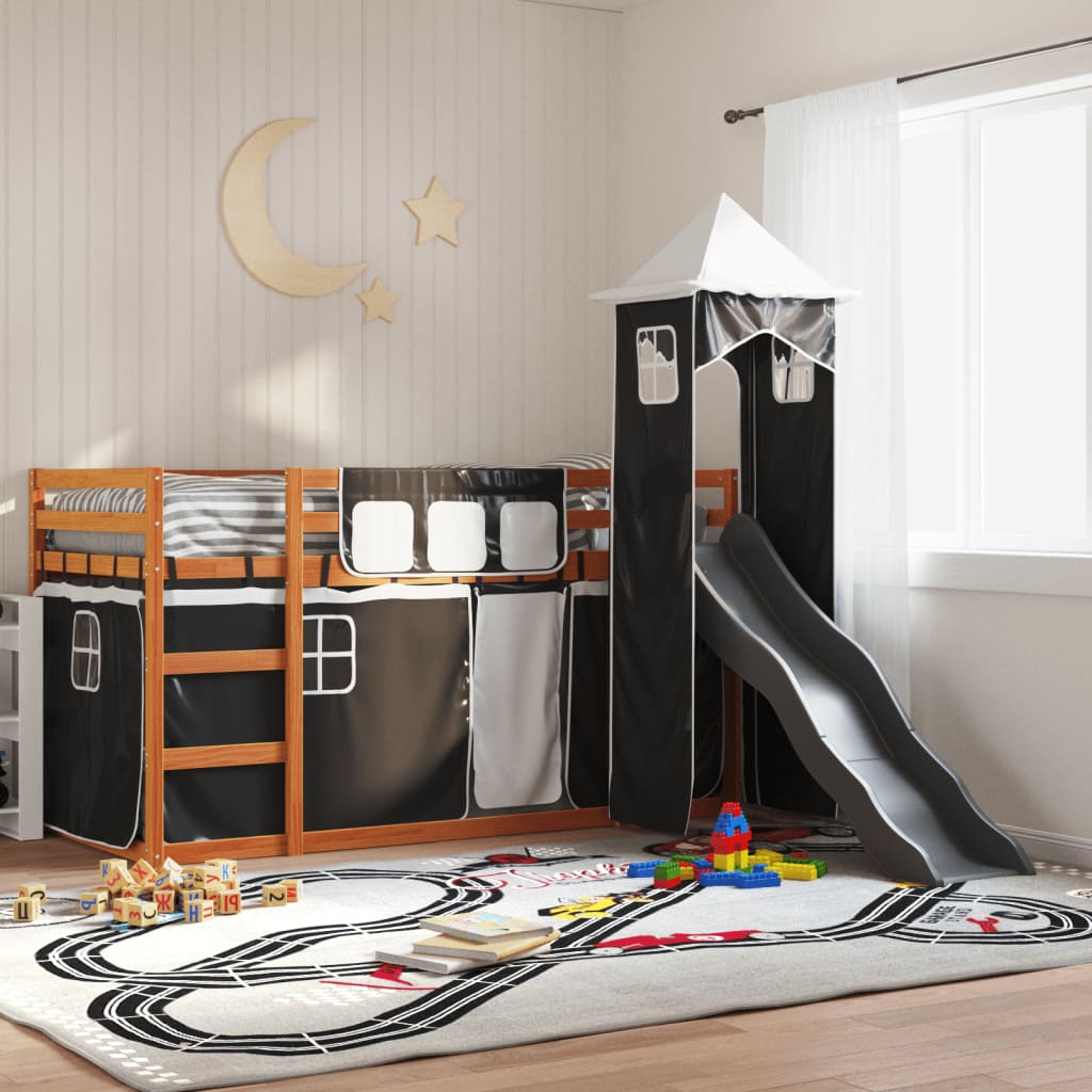Bunk Bed Without Mattress With Slide And Curtains