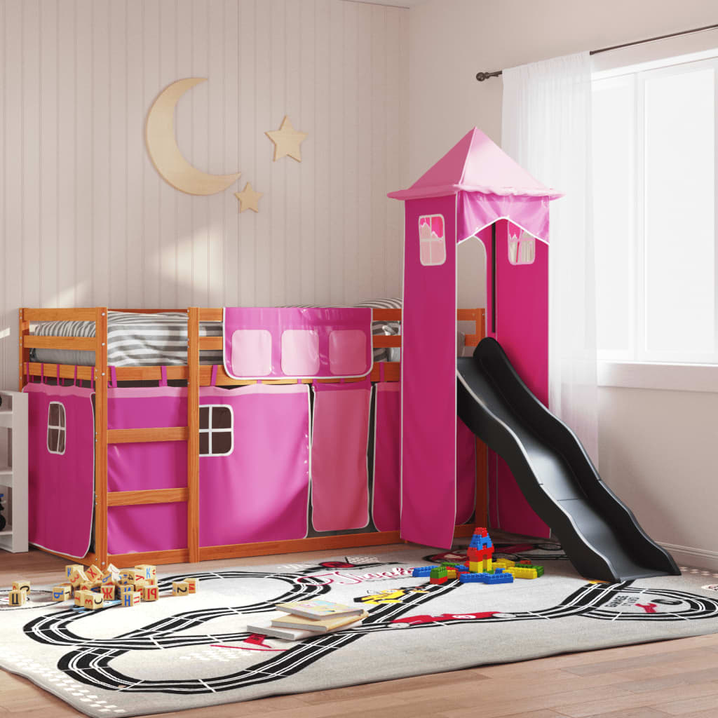 Bunk Bed Without Mattress With Slide And Curtains