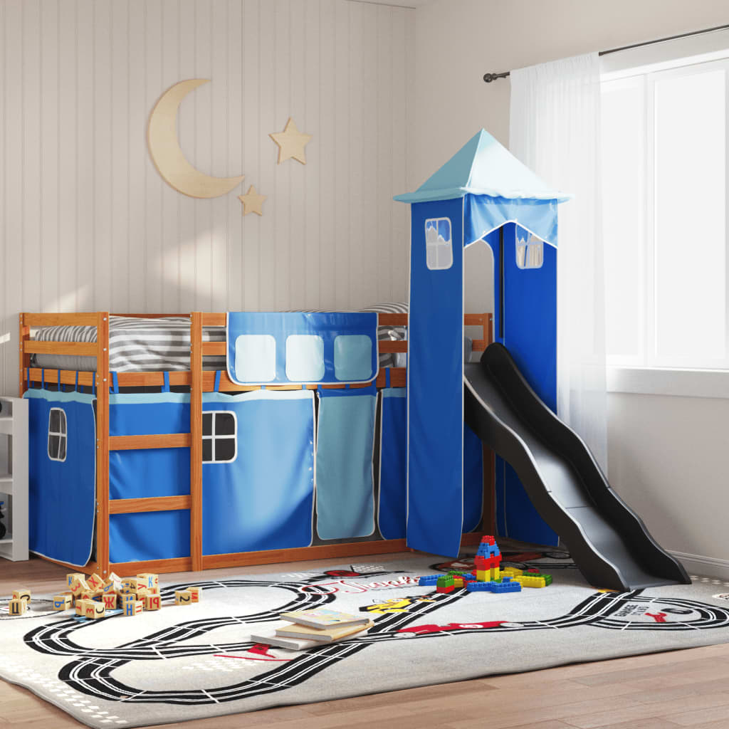 Bunk Bed Without Mattress With Slide And Curtains