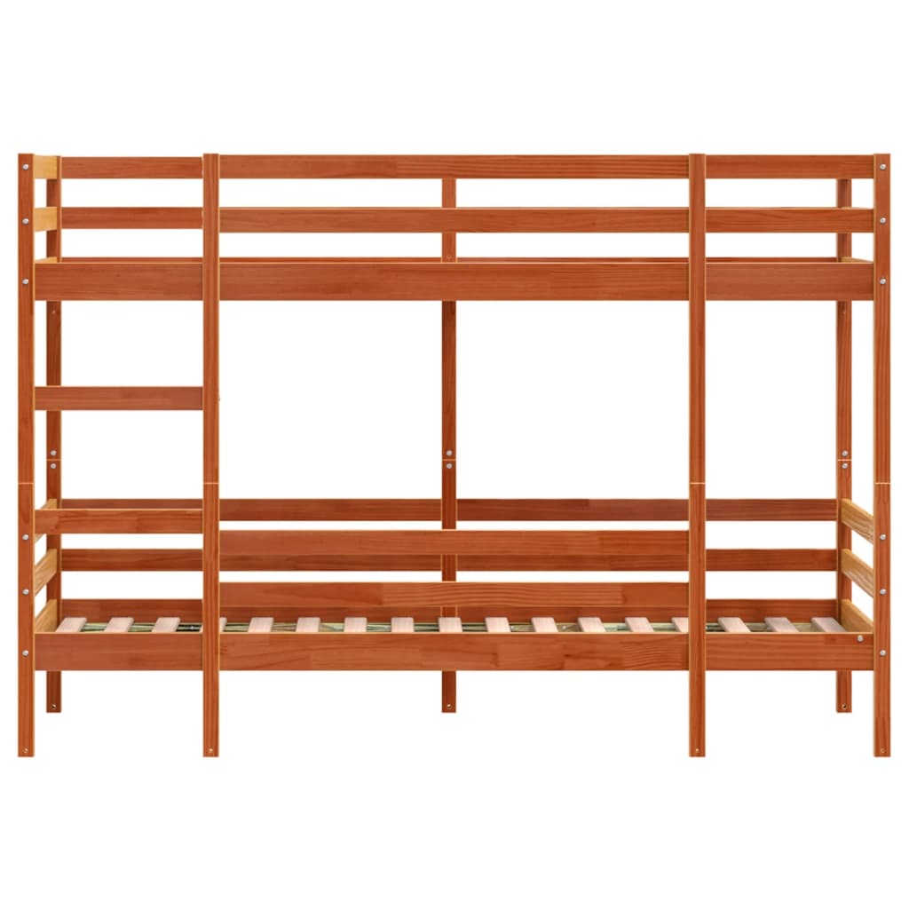 Bunk Bed Without Mattress Wax Brown 90X200 Cm Solid Wood Pine