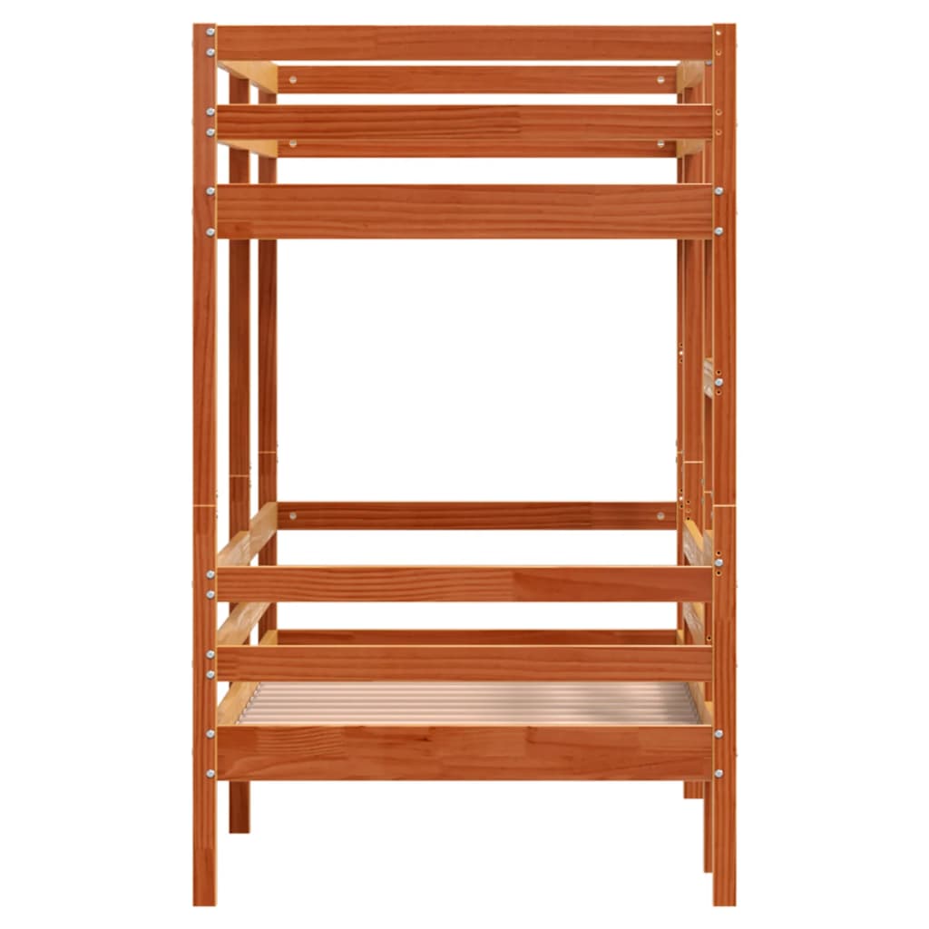 Bunk Bed Without Mattress Wax Brown 90X200 Cm Solid Wood Pine
