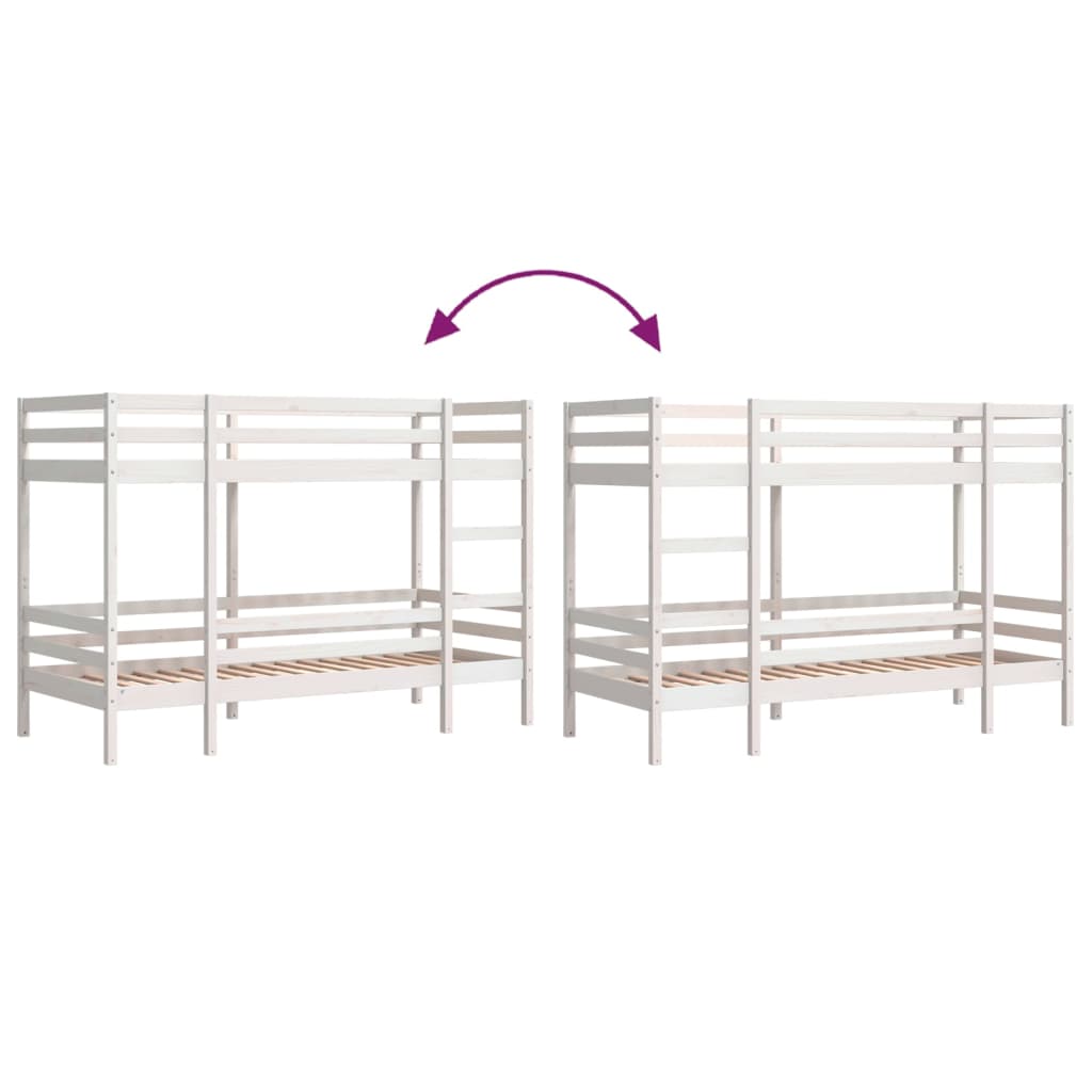 Bunk Bed Without Mattress Single Solid Wood Pine