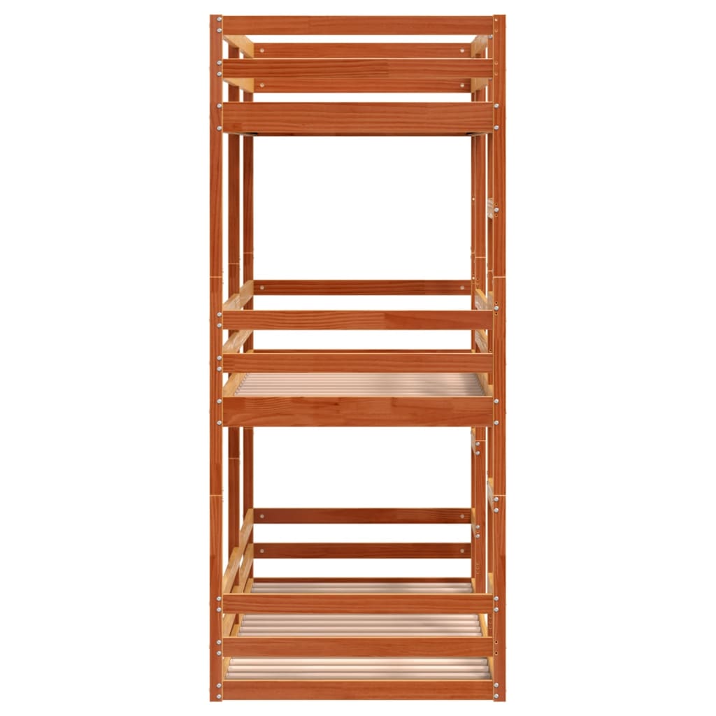 Triple Bunk Bed Without Mattress Small Single Solid Wood Pine