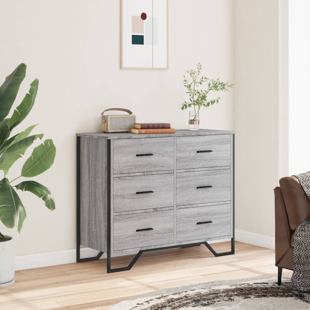 Chest Of Drawers 91X35.5X74.5 Cm Engineered Wood