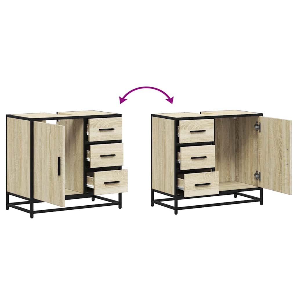 Bathroom Sink Cabinet 65X33X60 Cm Engineered Wood