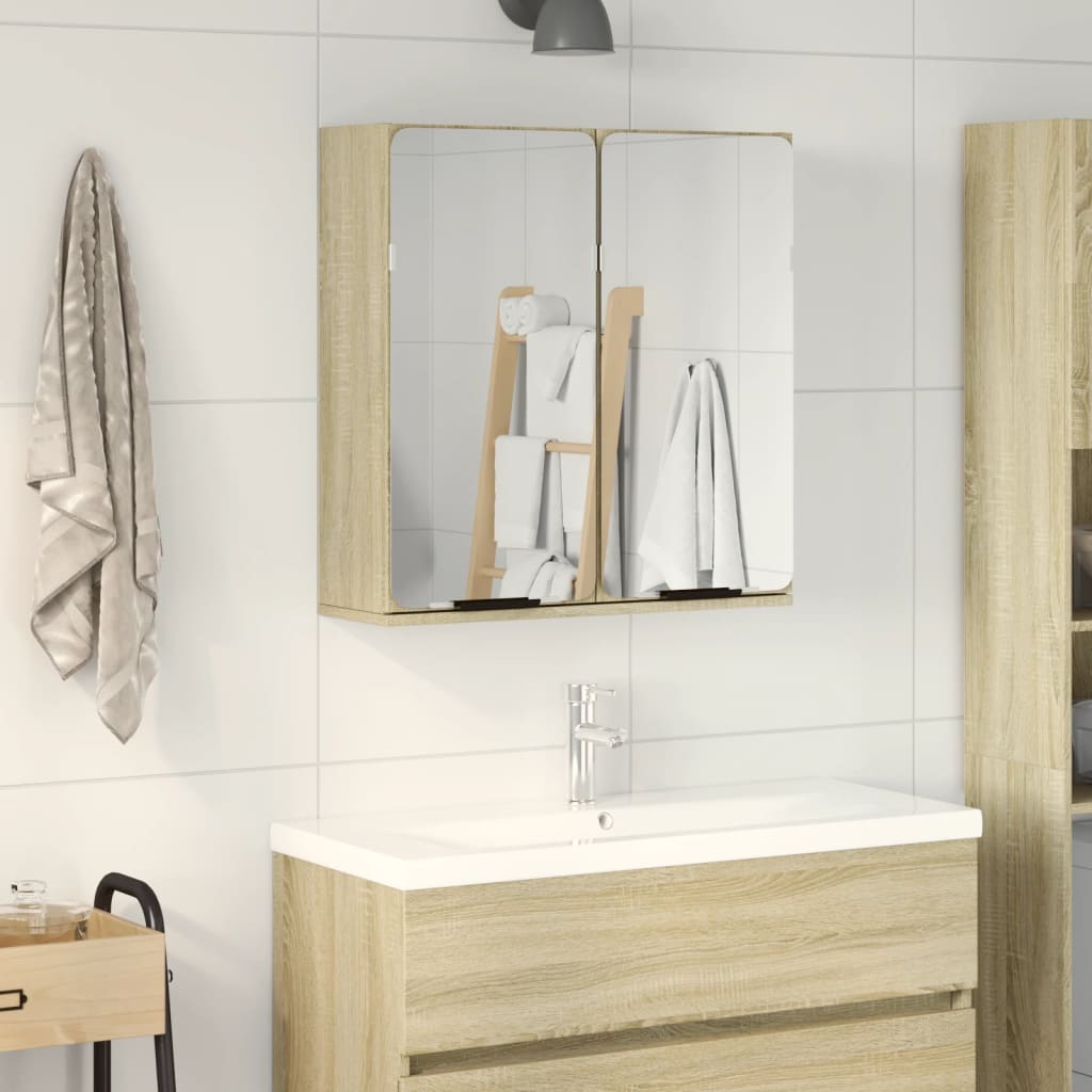 Bathroom Mirror Cabinet 64X20X66.5 Cm Engineered Wood