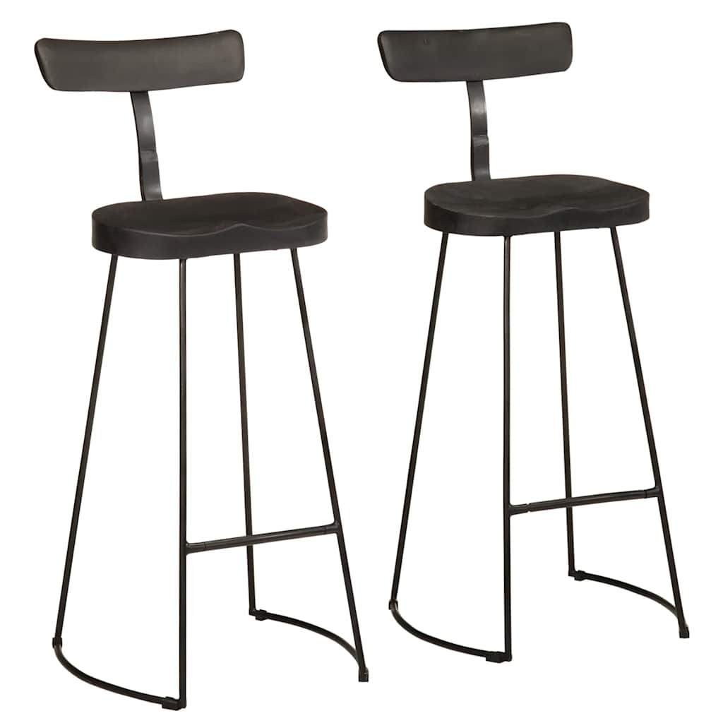 Bar Stools 2 Pcs Solid Wood Mango