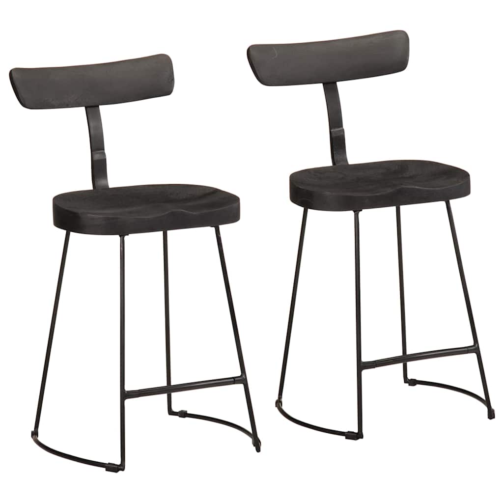 Bar Stools 2 Pcs Solid Wood Mango