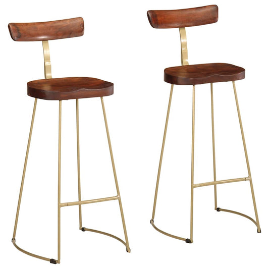 Bar Stools 2 Pcs Solid Wood Mango