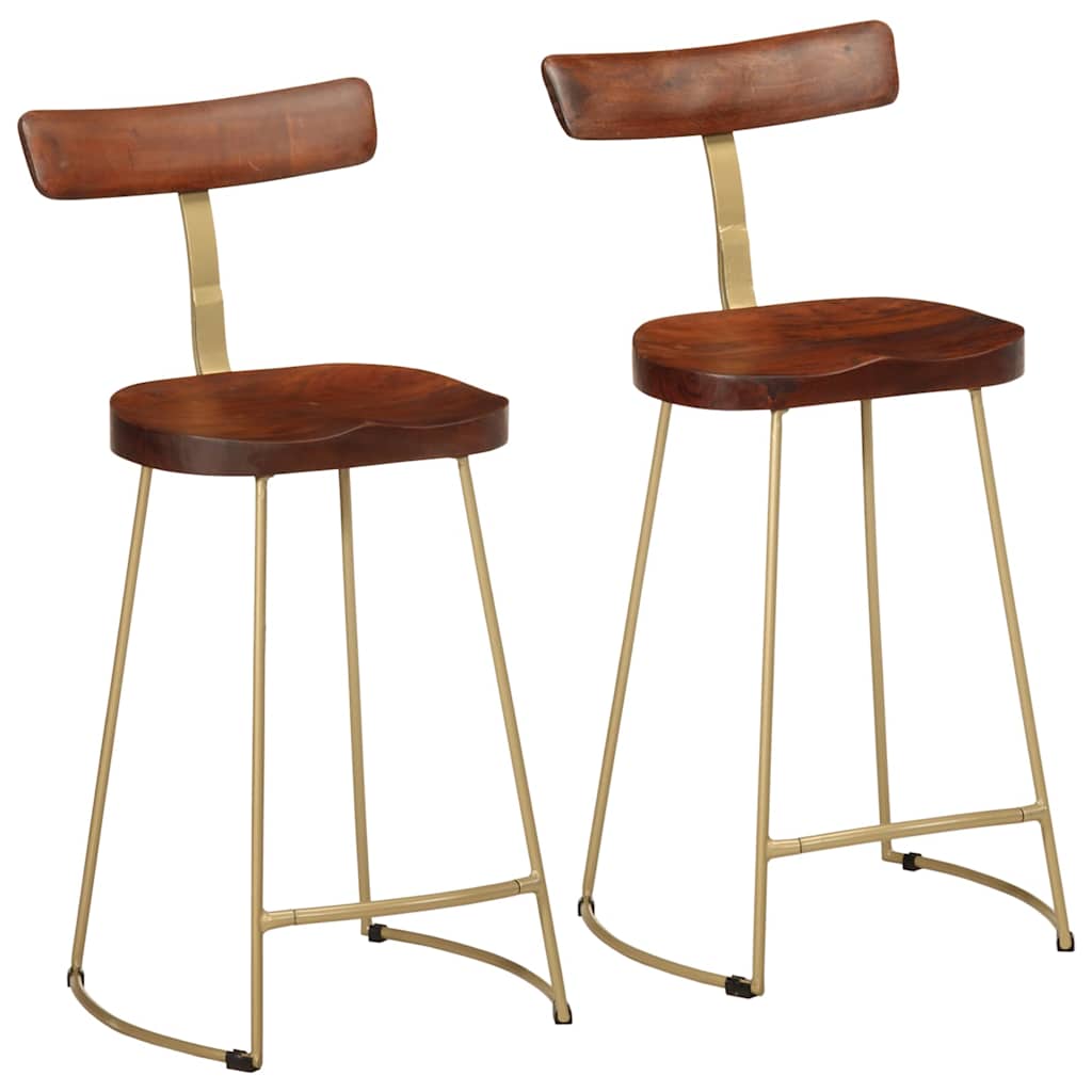 Bar Stools 2 Pcs Solid Wood Mango