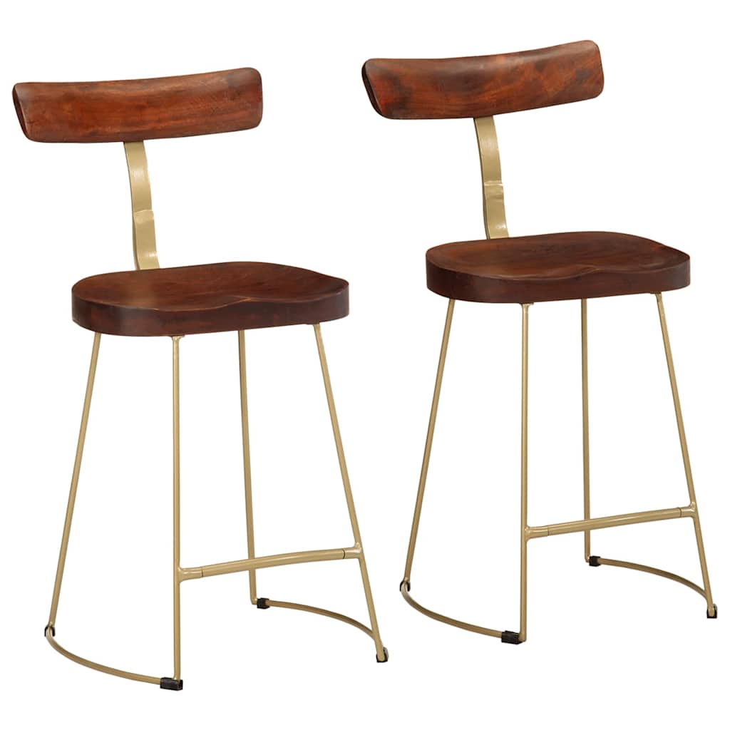 Bar Stools 2 Pcs Solid Wood Mango