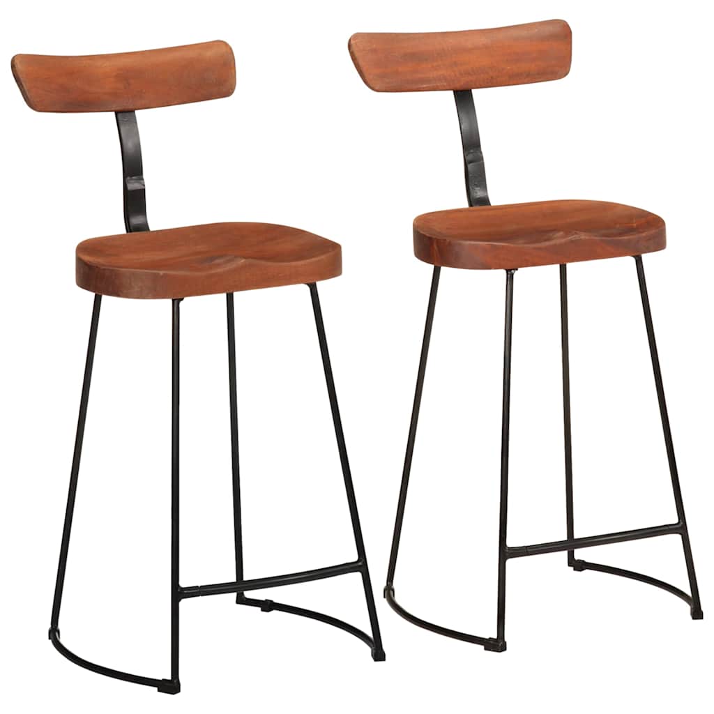 Bar Stools 2 Pcs Solid Wood Mango