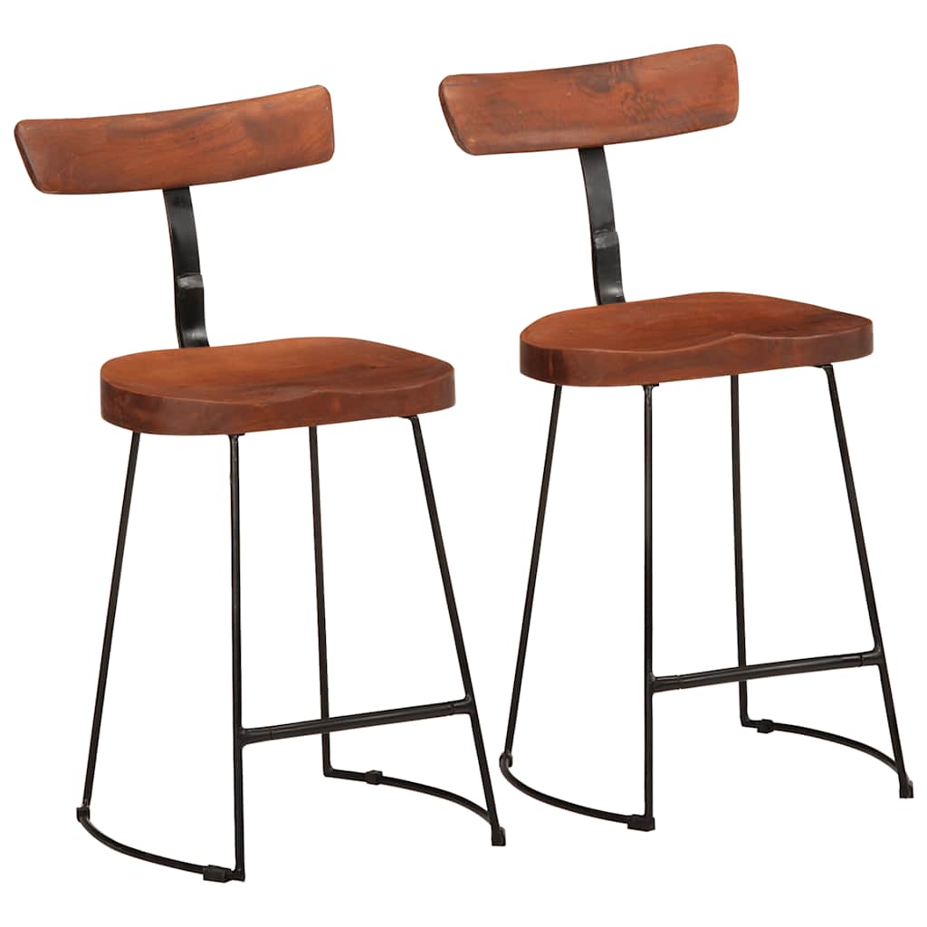 Bar Stools 2 Pcs Solid Wood Mango