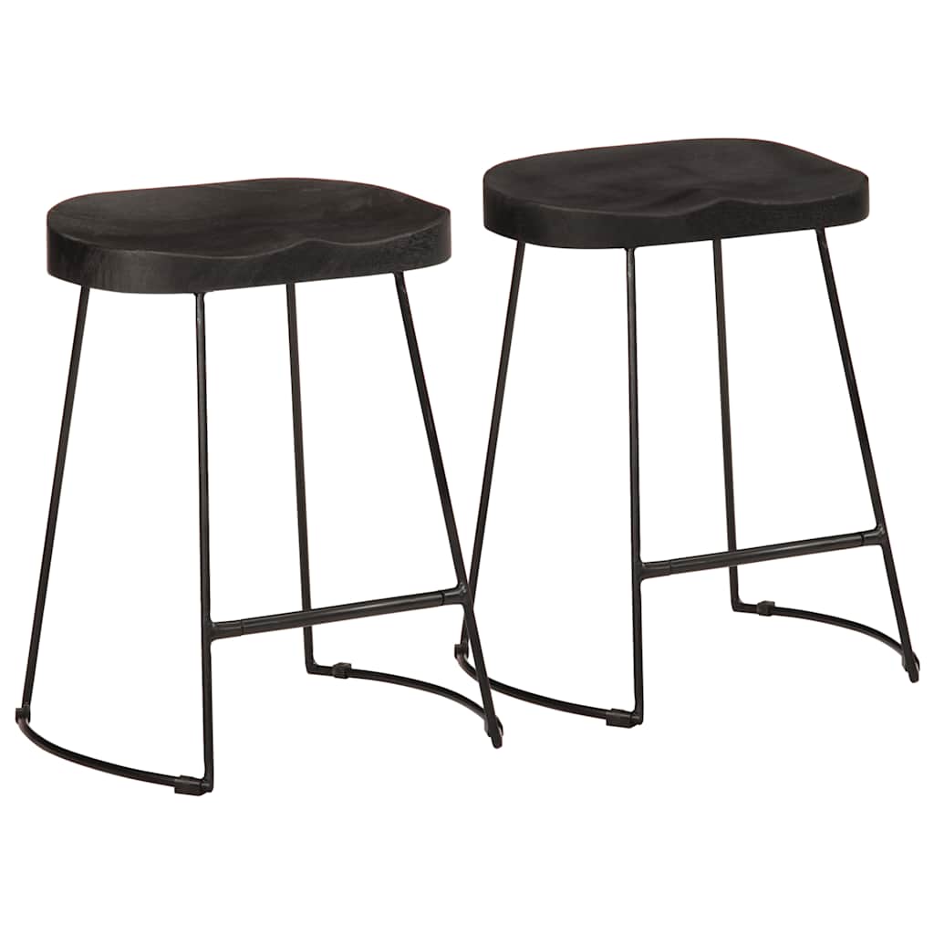 Bar Stools 2 Pcs Solid Wood Mango