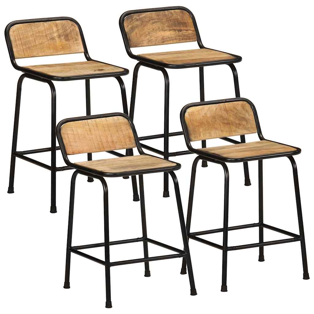 Bar Stools 4 Pcs Solid Wood Reclaimed