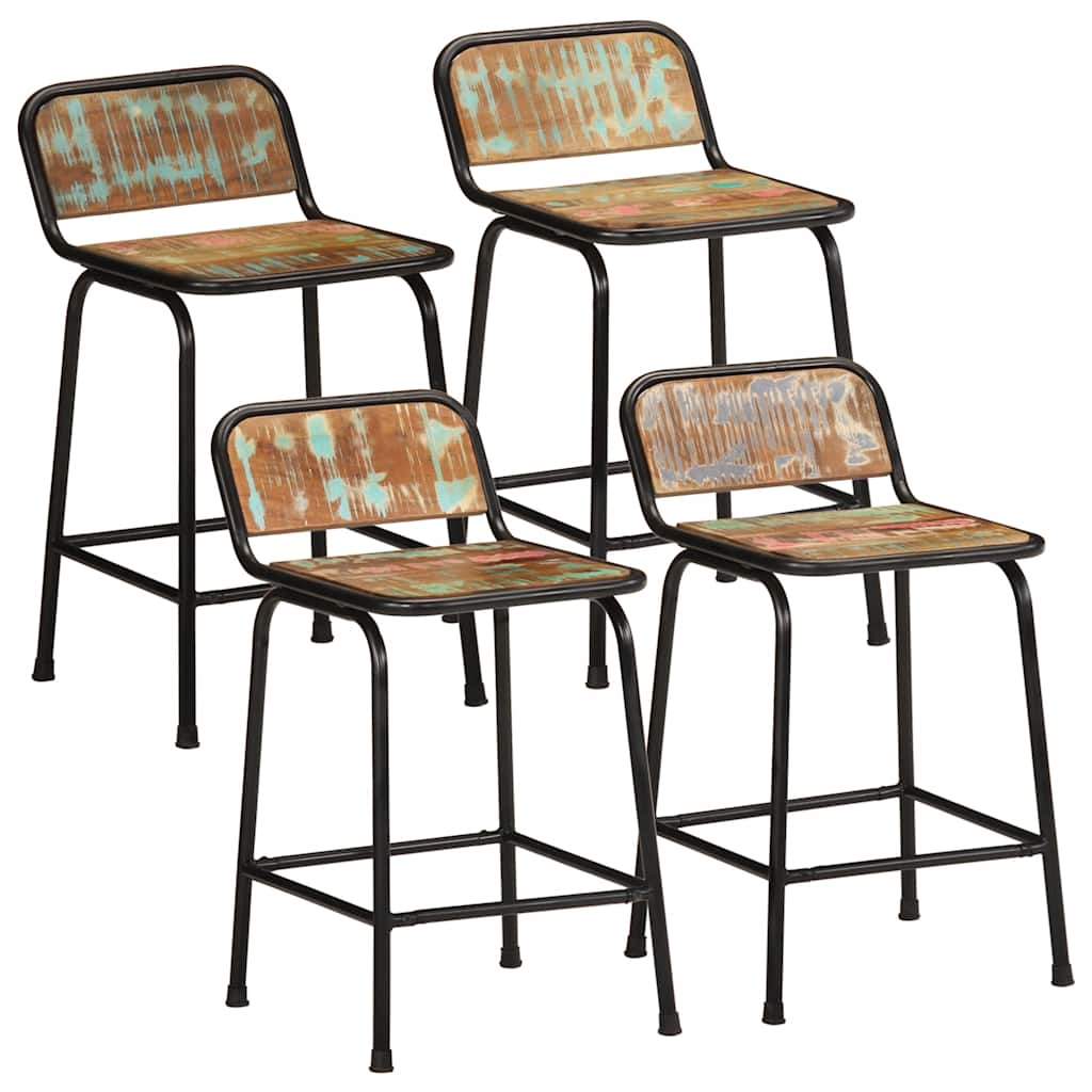 Bar Stools 4 Pcs Solid Wood Reclaimed
