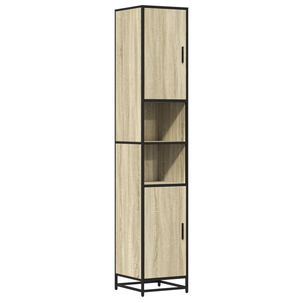 Bathroom Cabinet 35X37.5X188.5 Cm Engineered Wood And Metal