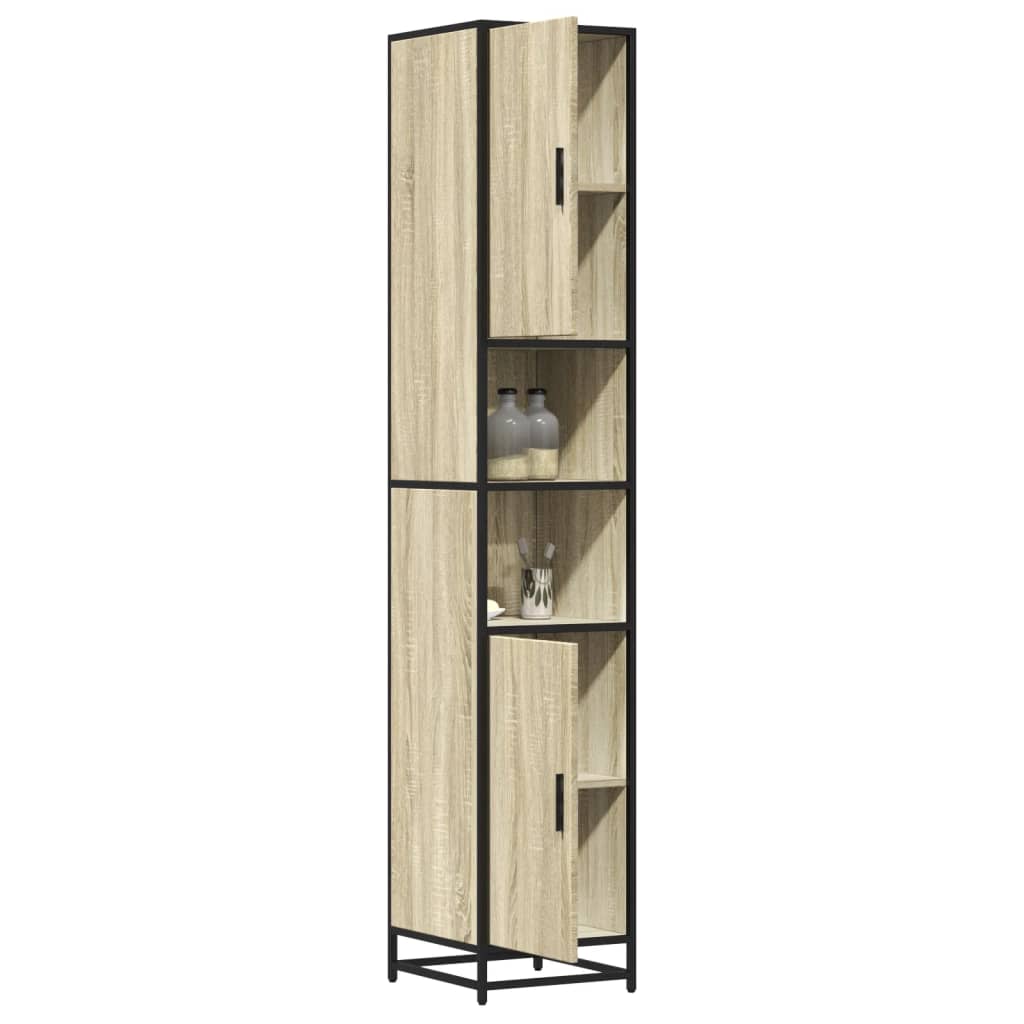 Bathroom Cabinet 35X37.5X188.5 Cm Engineered Wood And Metal